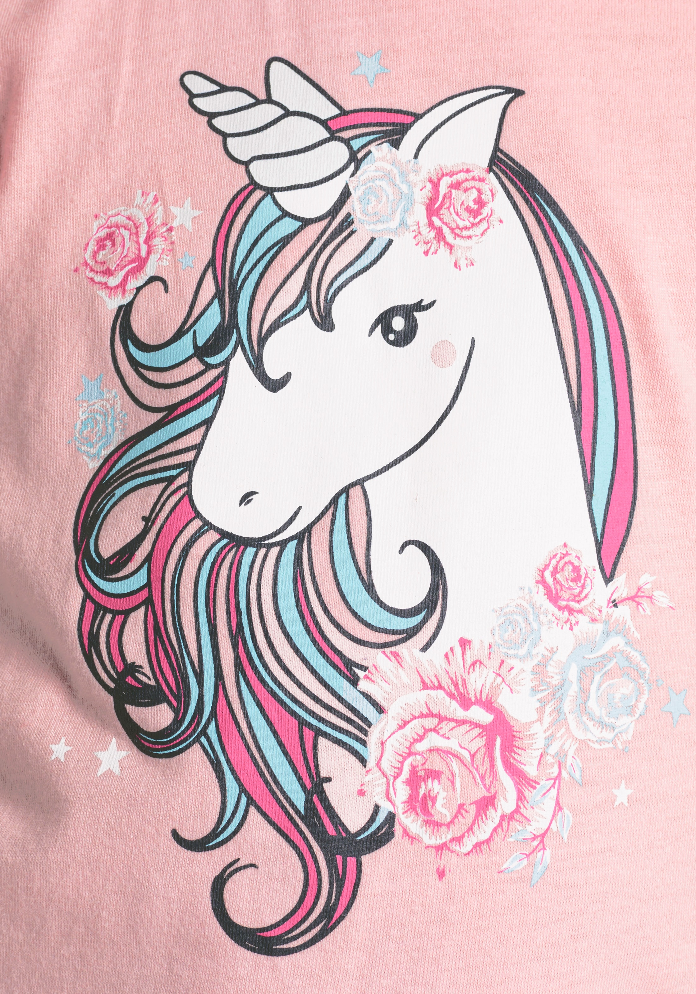 KIDSWORLD T-Shirt »mit Einhorn-Druck«, Kurzarm,  basic geschnitten,  mit modischem Druck