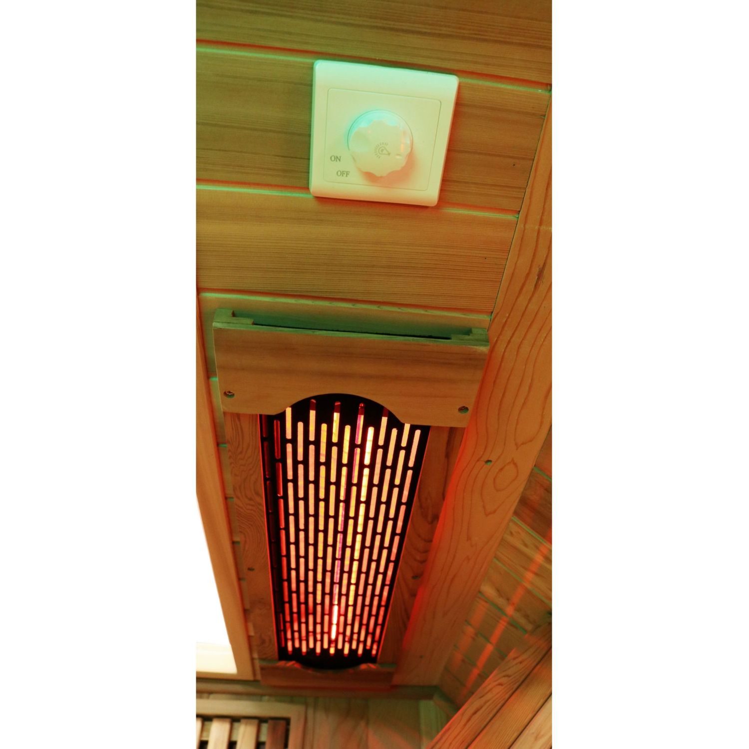 Dewello® Infrarotkabine Infrarotsauna TORONTO 152cm x 152cm inkl. 6 Vollspektrumstrahler, 3 Karbonstrahler, Farblicht