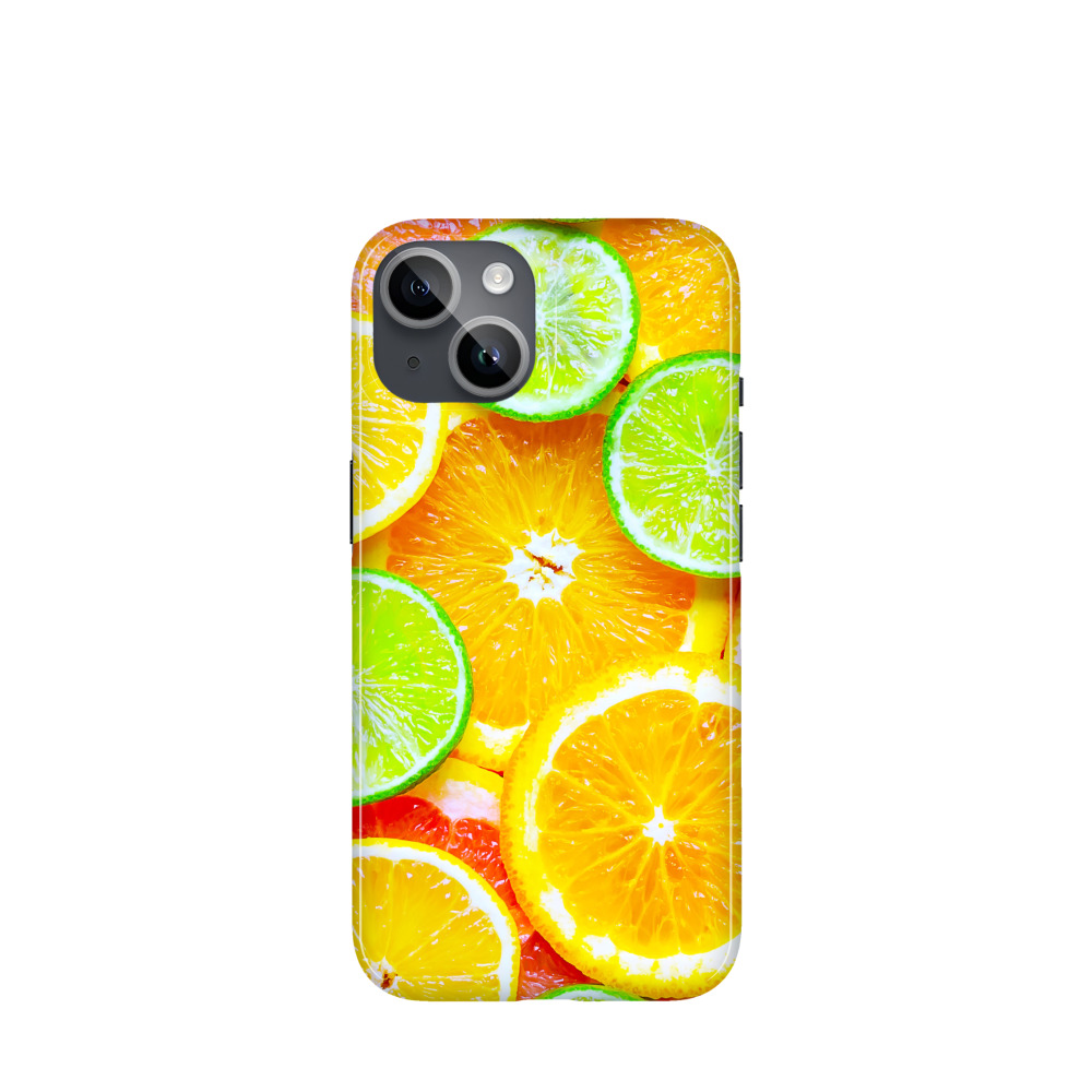 iPhone 14 Kunststoff Hülle Sommerfrüchte - Orange