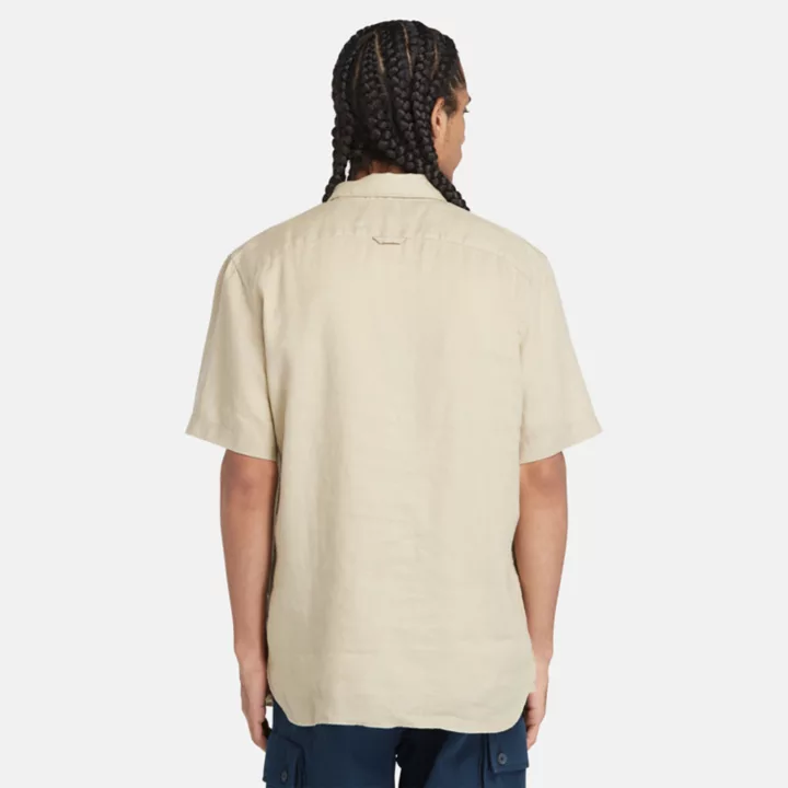 Chemise en lin Mill Brook pour homme en beige