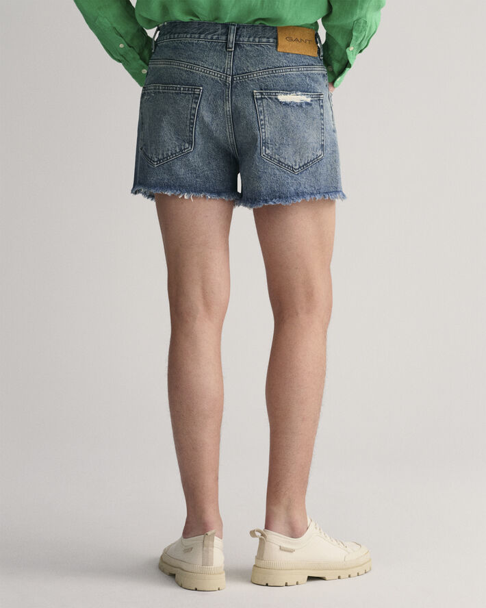 Gant RAW HEM JEANS SHORTS Semi light blue worn in