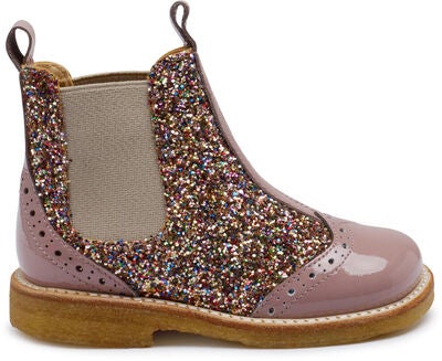 ANGULUS Chelsea Vintersko, Rose/Multi Glitter/Beige