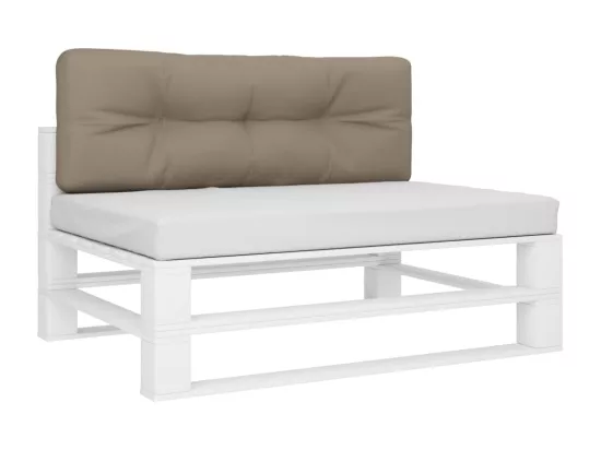 Coussin de palette taupe 120x40x12 cm tissu