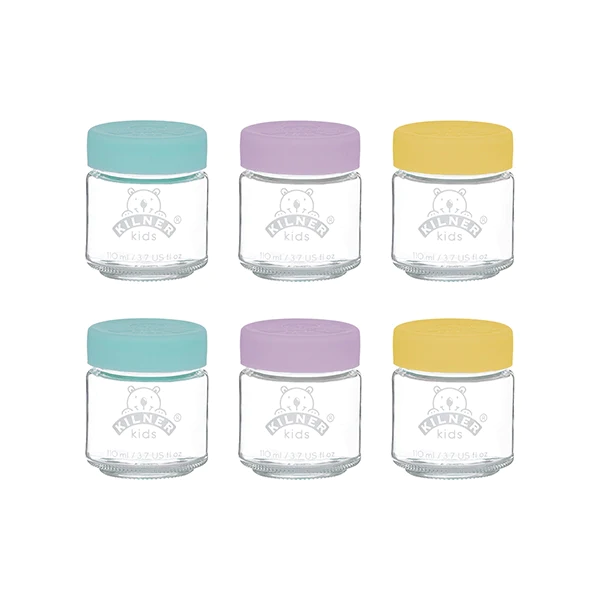 Set de 6 bocaux en verre Kids 110 ml Kilner