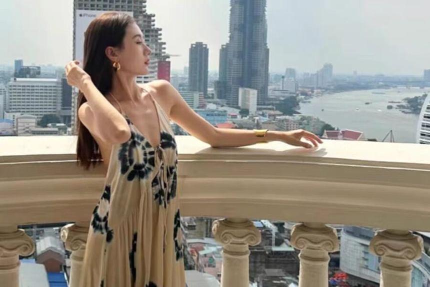 Egsy - Halter maxi-zonnejurk met patroon