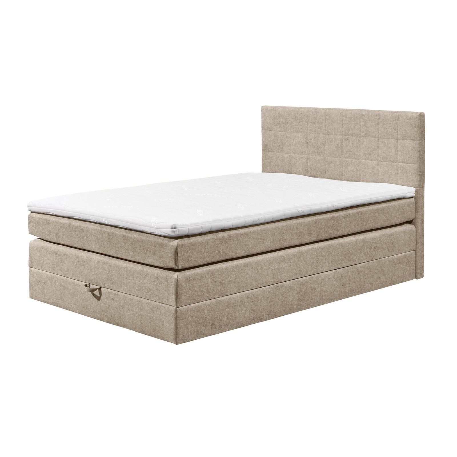 Boxspringbett - sand - H2 - Webstoff - 140x200 cm