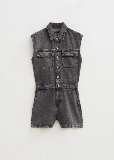Denim playsuit zwart (ZW.USEM)