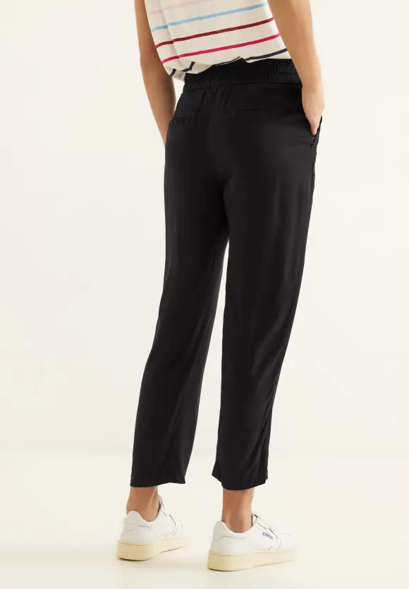 Loose Fit Viskose Hose - Black