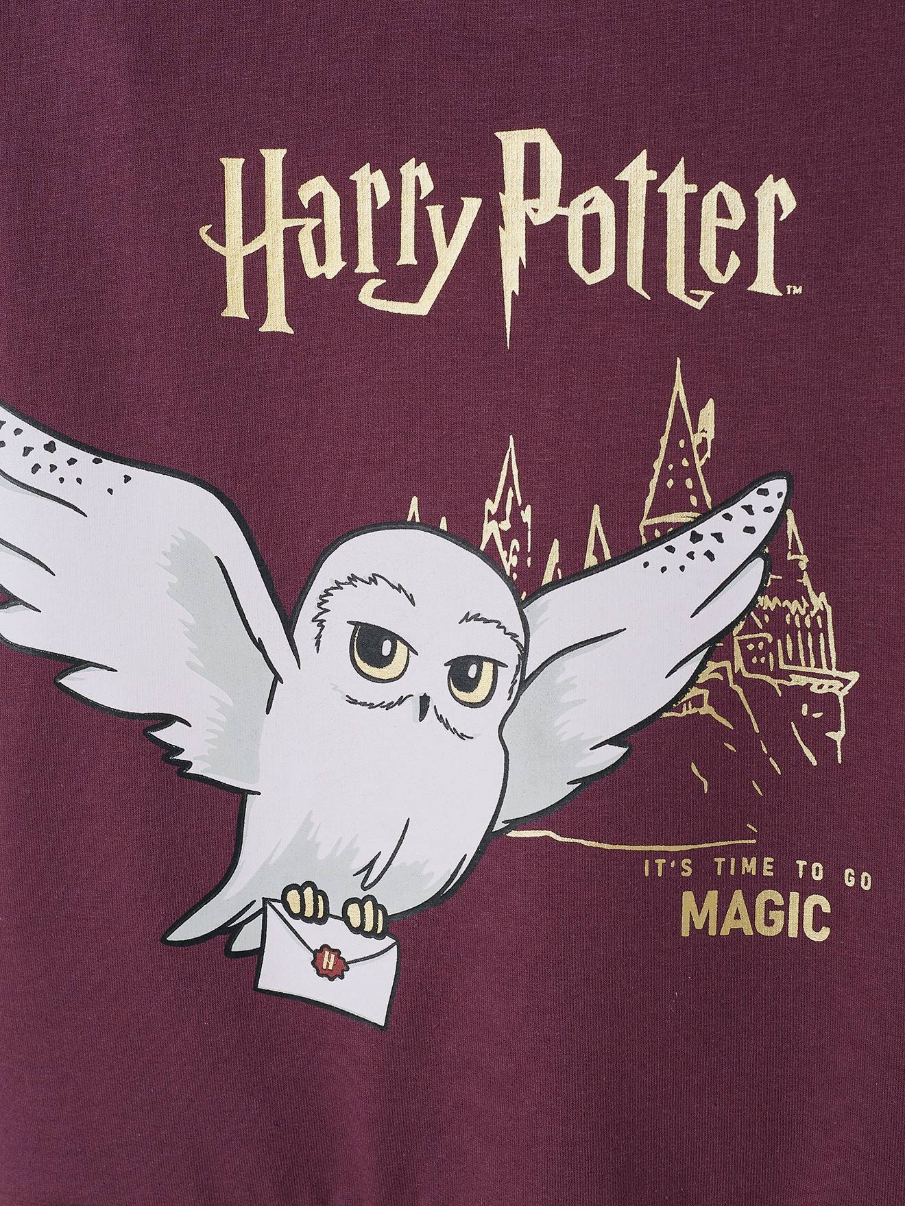 Moletom Harry Potter®, lisinho roxo escuro com estampa.