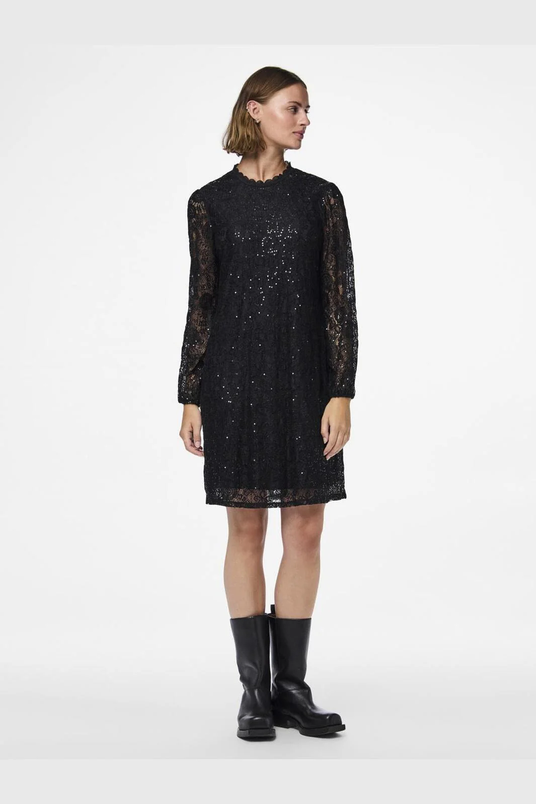 Pieces Pcolline Ls Lace Sequins Dress Cp
