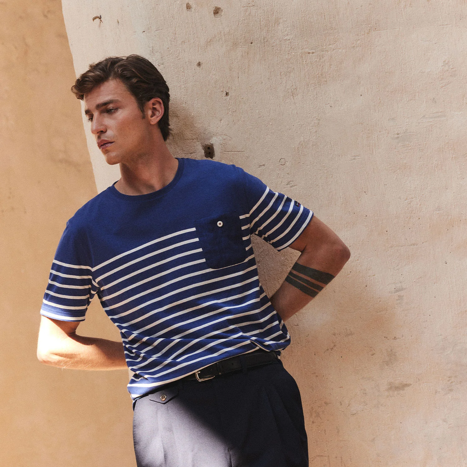 Cotton-linen sailor T-shirt