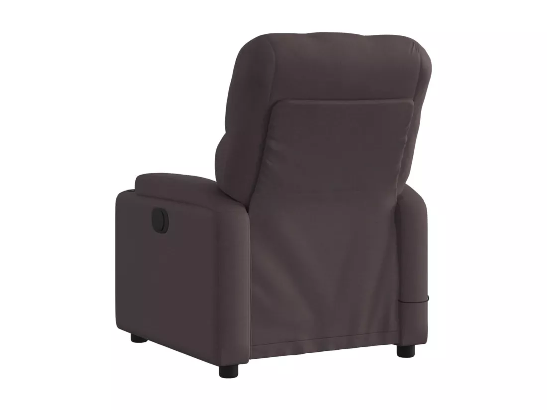 Fauteuil massant inclinable électrique Marron foncé Tissu
