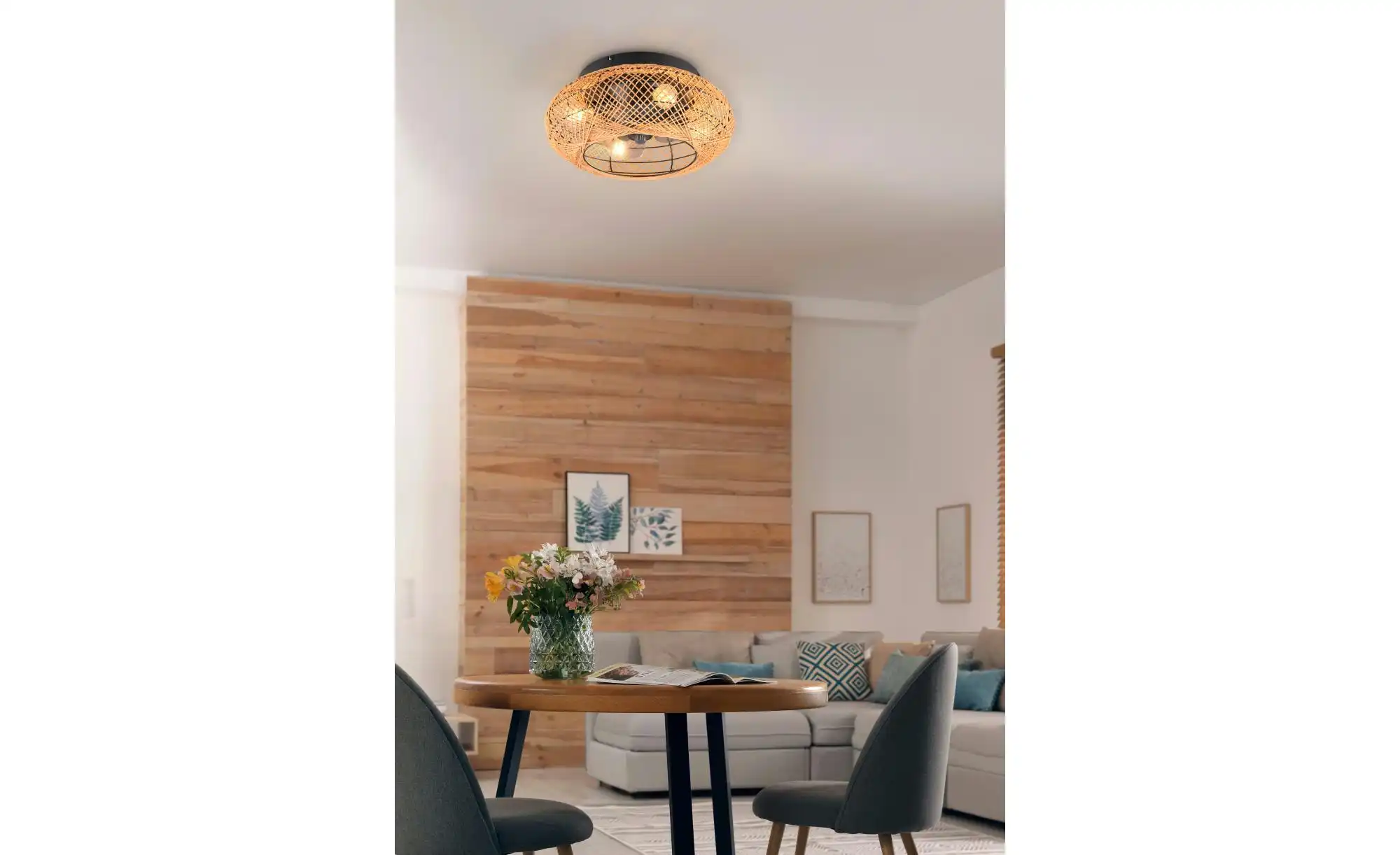 Trio Deckenleuchte mit Ventilator