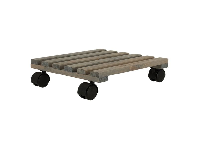 Esschert Design Rolleruntersetzer Quadratisch L Grau/Schwar Pflanzentrolley