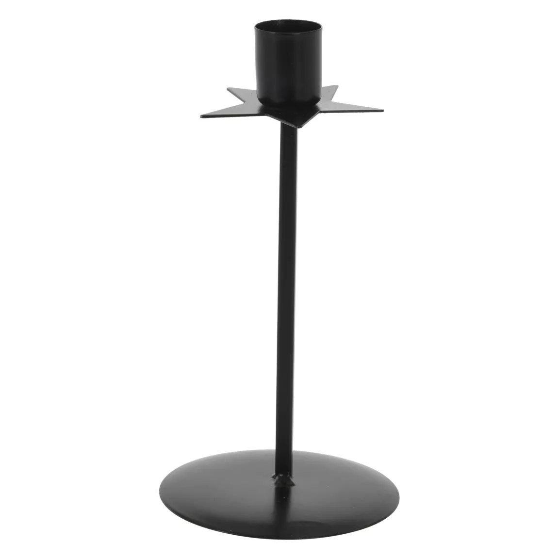 Bougeoir en métal (H18 cm) Star Noir