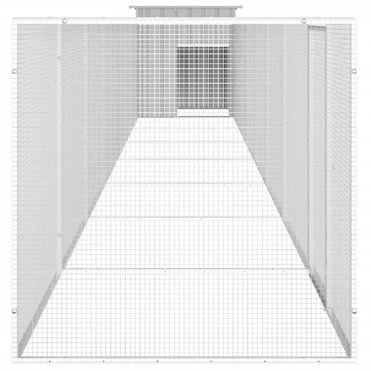 VidaXL Cage pour poules - Gris - 700x91x100 cm