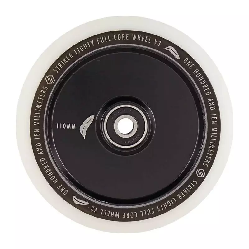 Striker Lighty Full Noyau V3 Blanc Roue Trottinette Freestyle Noir 110mm