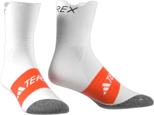 Adidas Men's Terrex HEAT.DRY Trail Running Agravic Socks White/Black/Impact Orange