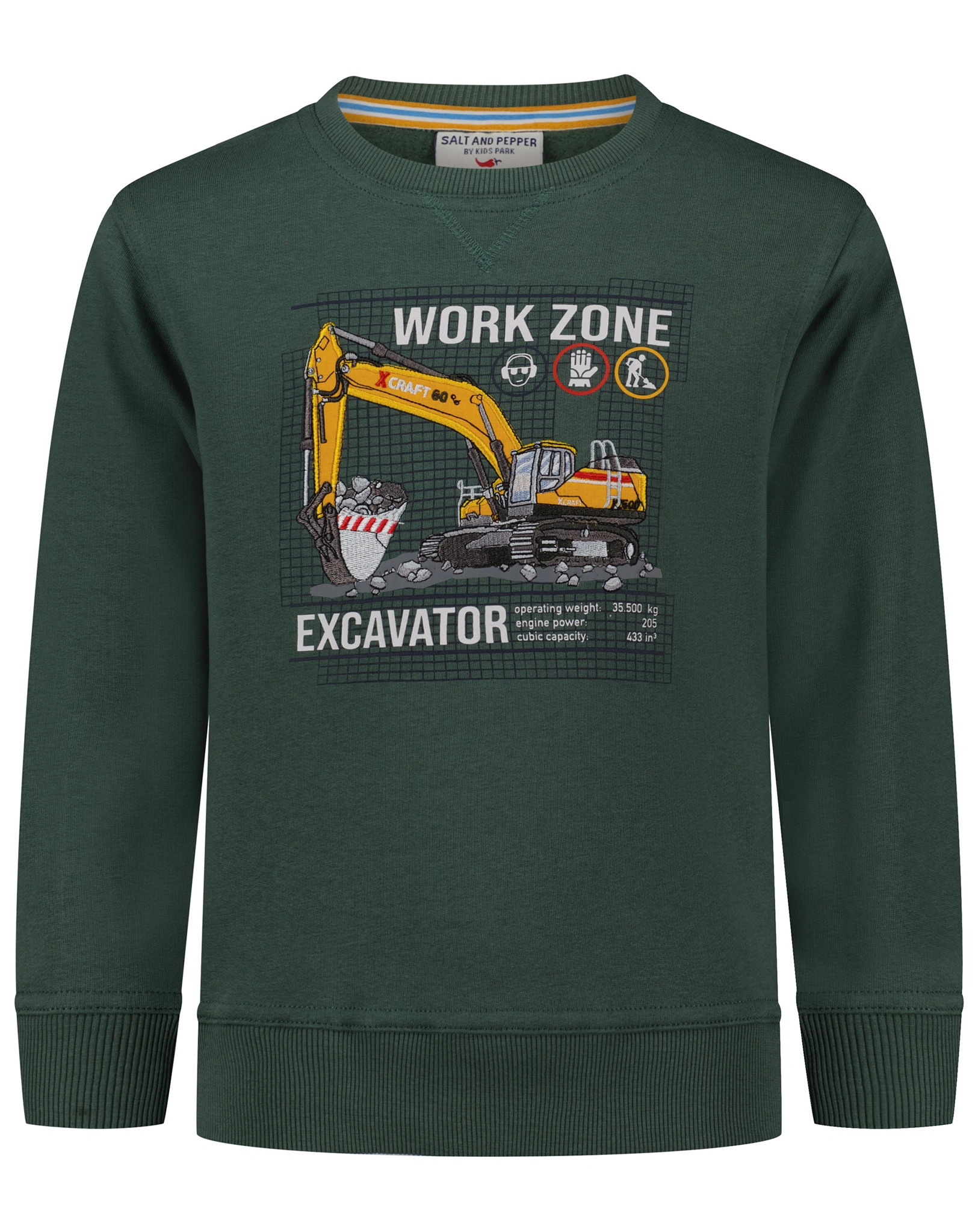 Sweatshirt NO LIMITS - EXCAVATOR in pine green