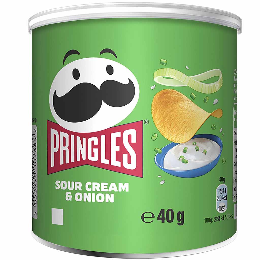 12x Pringles Sour Cream & Onion Snacksize á 40g=480g MHD:25.1.26
