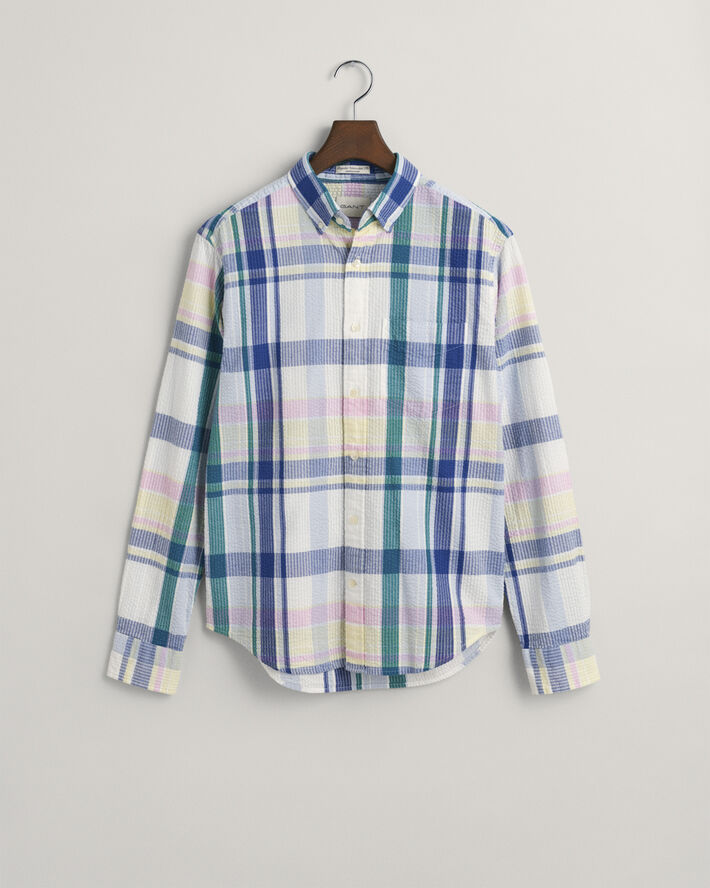 Gant REG SEERSUCKER MADRAS SHIRT White