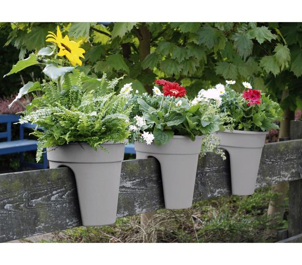 KHW Kunststoff-Geländertopf Flowerclip, rund,