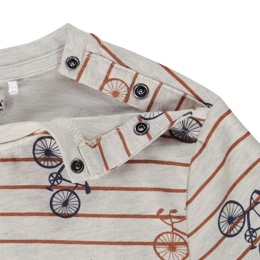 T-shirt manches longues en jersey imprimé fantaisie pour bébé garçon - Ecru