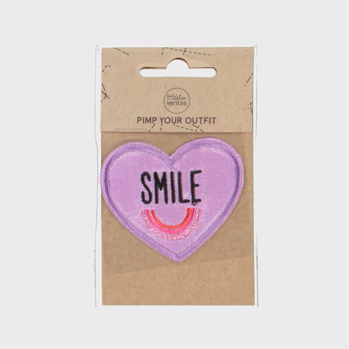 Atelier Veritas-Patch satijnen hart smile 6x6,5cm