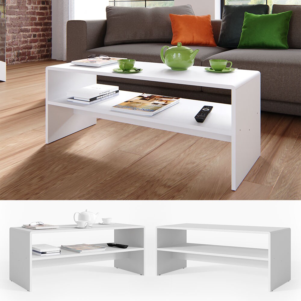 VICCO Couchtisch Weiß Wohnzimmer Sofatisch Kaffeetisch Beistelltisch Tisch