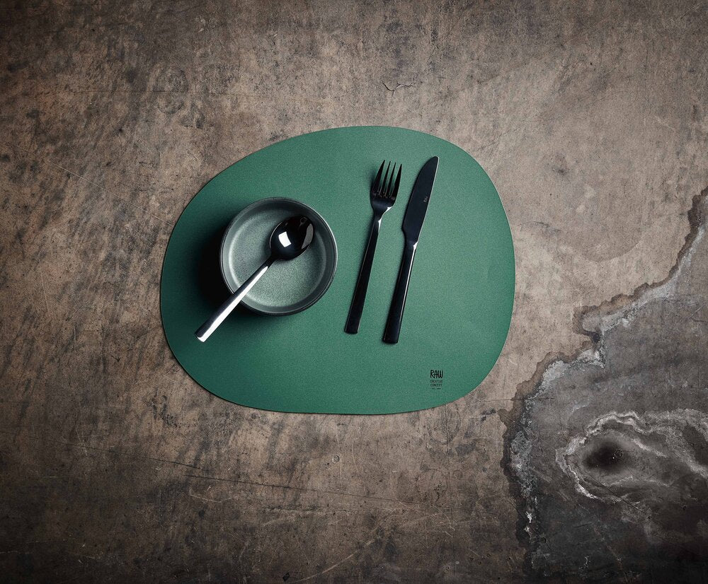RAW  Dækkeserviet Organic - mørkegrøn