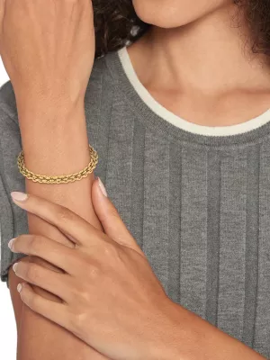 Pulseira de correntes entrelaçadas banhada a ouro
