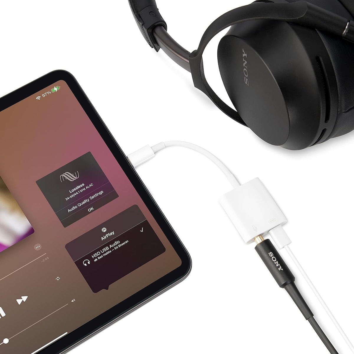 NÖRDIC USB-C til 3,5 mm lydadapter, USB-C hodetelefonadapter og PD 60W lading