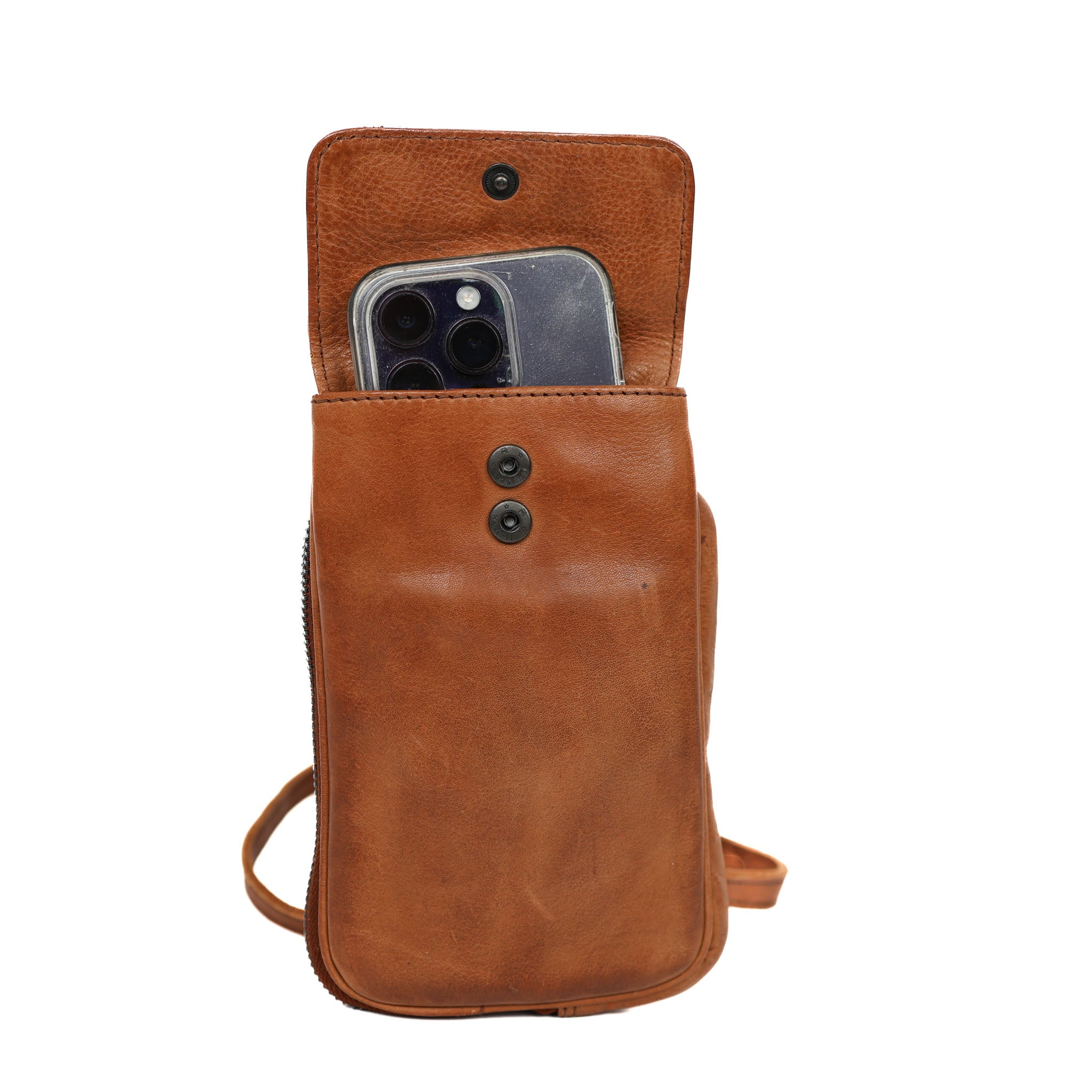 Telefoontasje 'Romee' cognac COGNAC
