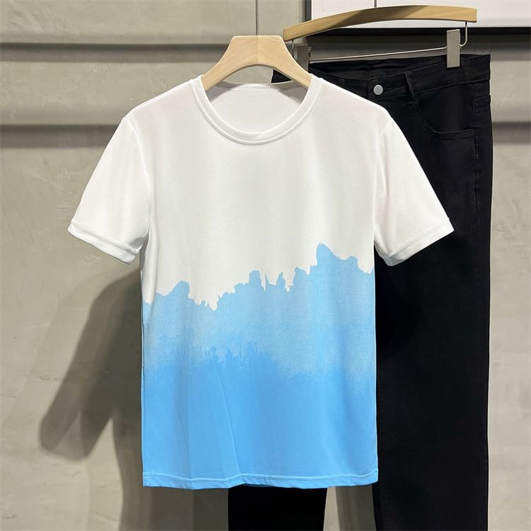 Whyessa - T-shirt met korte mouwen, ronde hals en kleurverloop