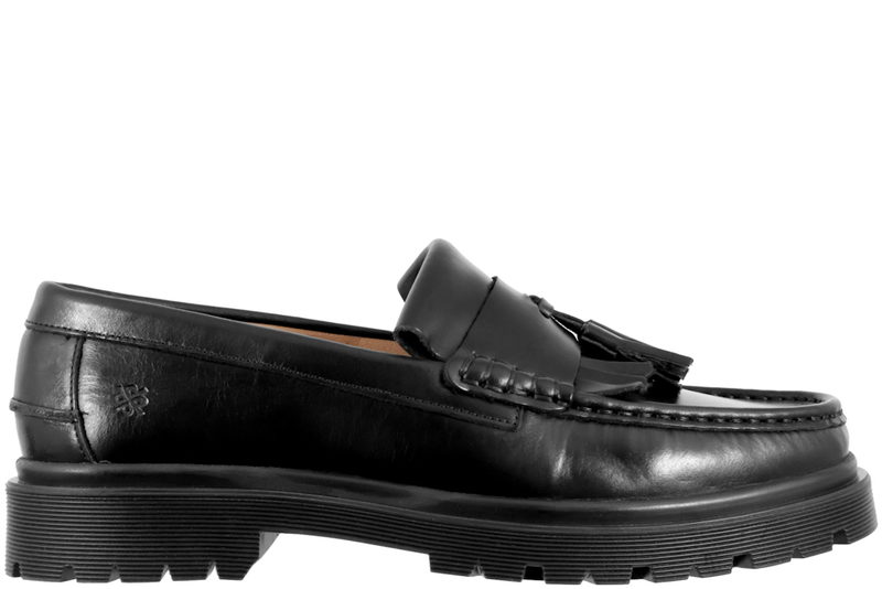 PLAYBOY BAKER LOAFERS I SORT GLAT SKIND
