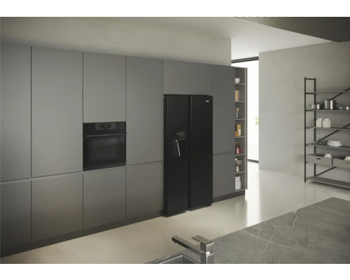 HAIER HSR5918DIPB Side-by-Side koelkast, BxHxD 90,8 x 177,5 x 65,9 cm, koelvak 333 l, vriesvak 178 l, zwart