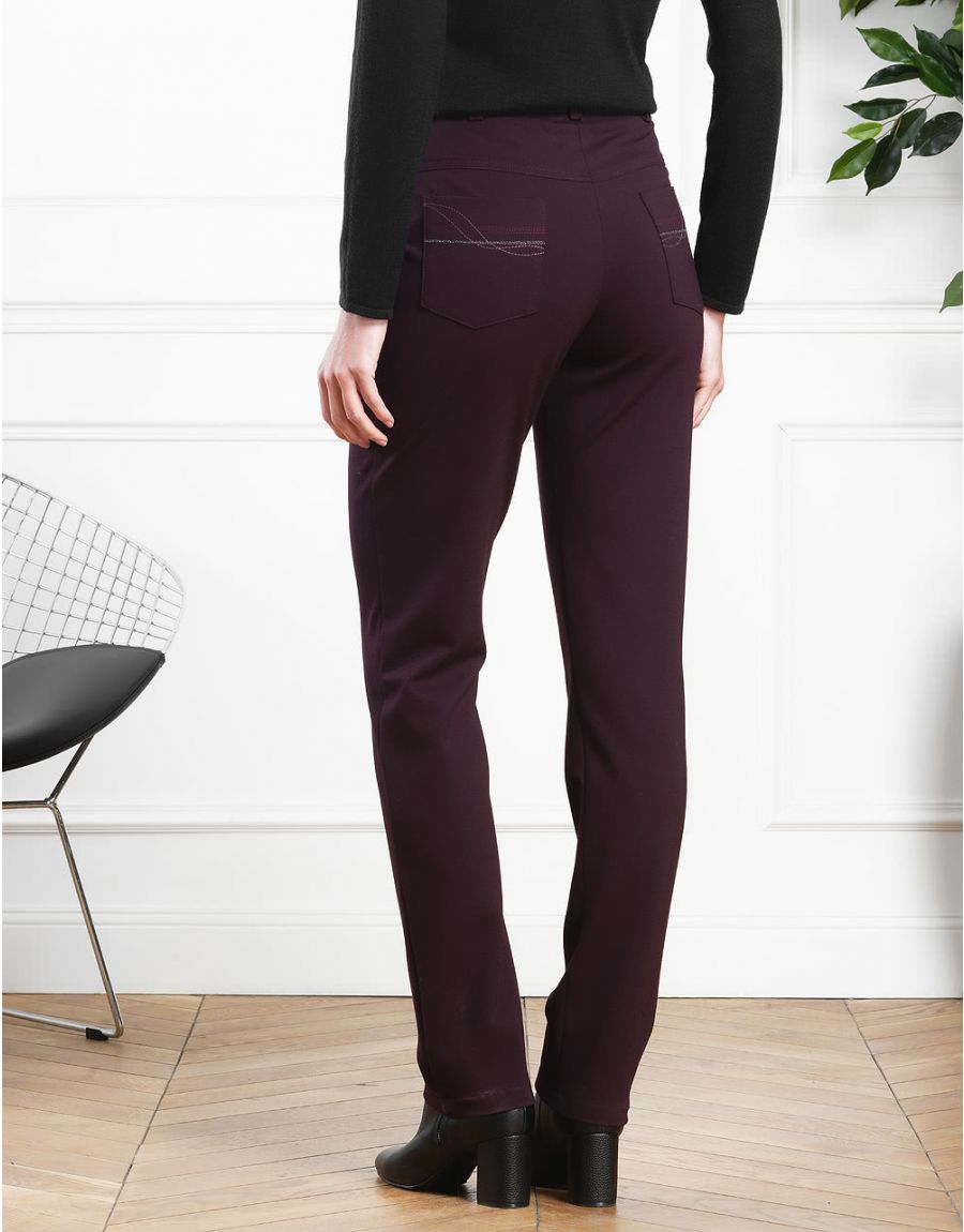 Pantalon confort cassis