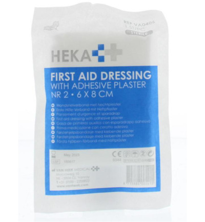 Heka Snelverband Nr.2 Met Hechtpleister 6 Cm X 8 Cm (1 stuk)
