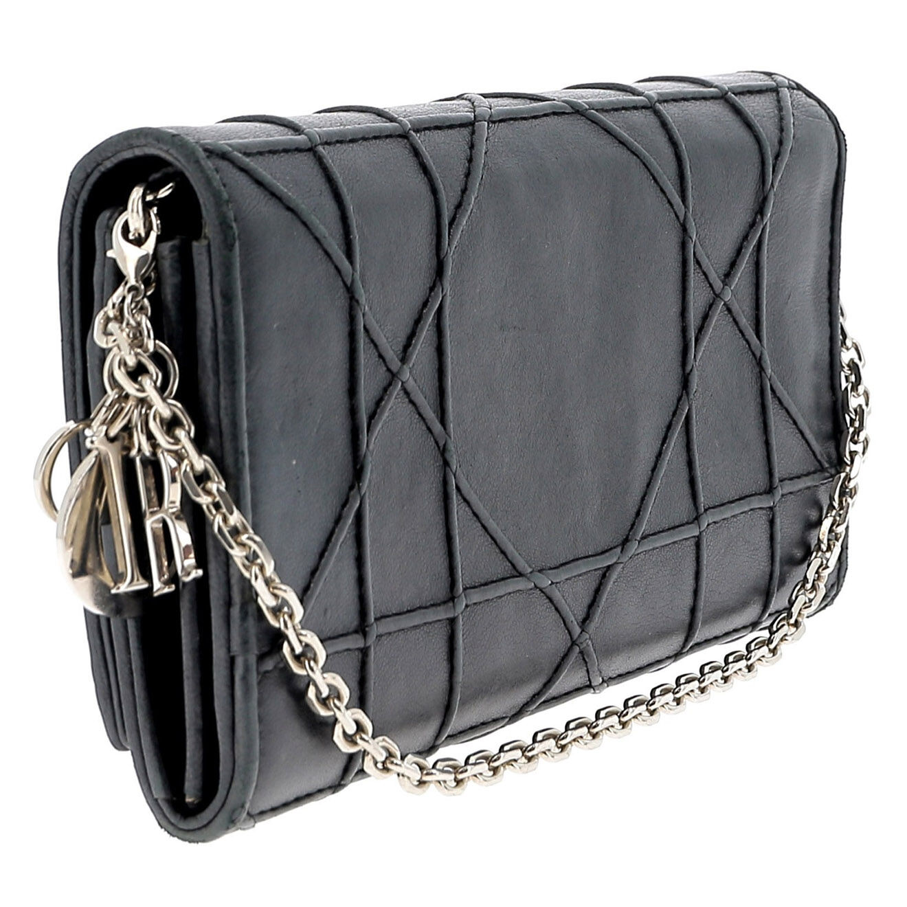 Dior Mini sac Wallet on Chain en Cuir noir Etat: Bon état - Longueur 19 cm