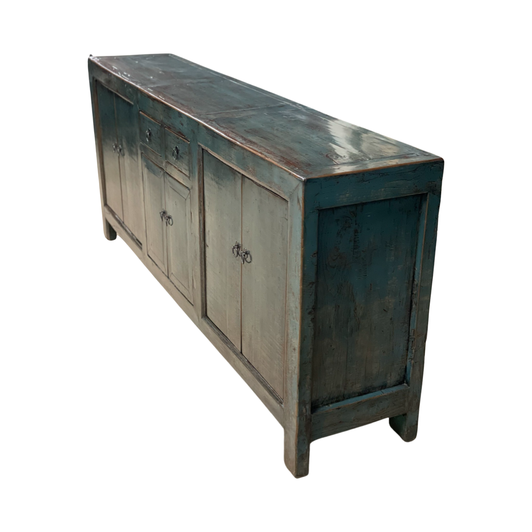 Dressoir 6 deurs 2 lades blauw lak/finished Dressoir 6dr 2la blauw lak/finished