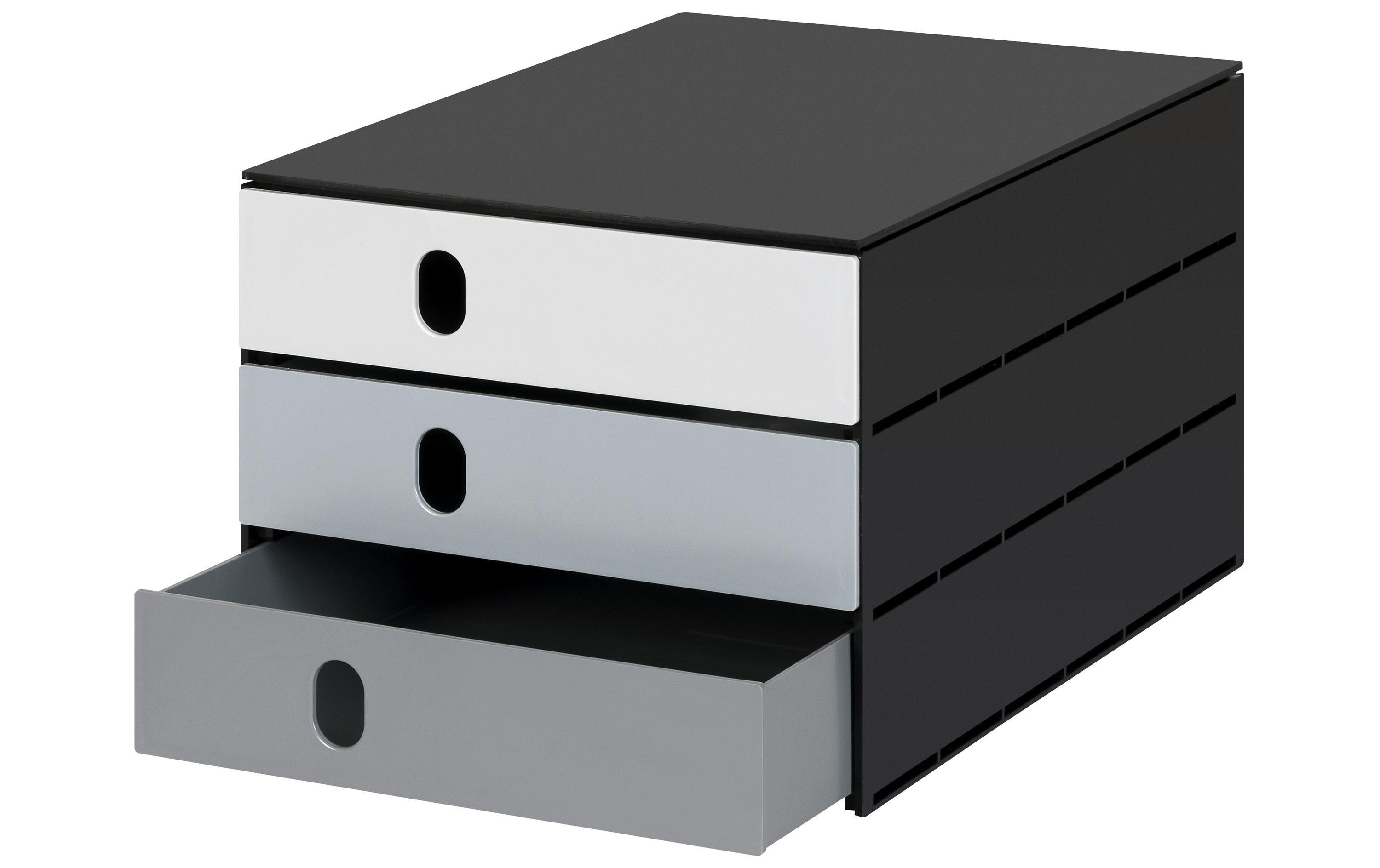 Schubladenbox styroval pro color flow 3 Schubladen, GrauSchubladenbox für Formate bis C4