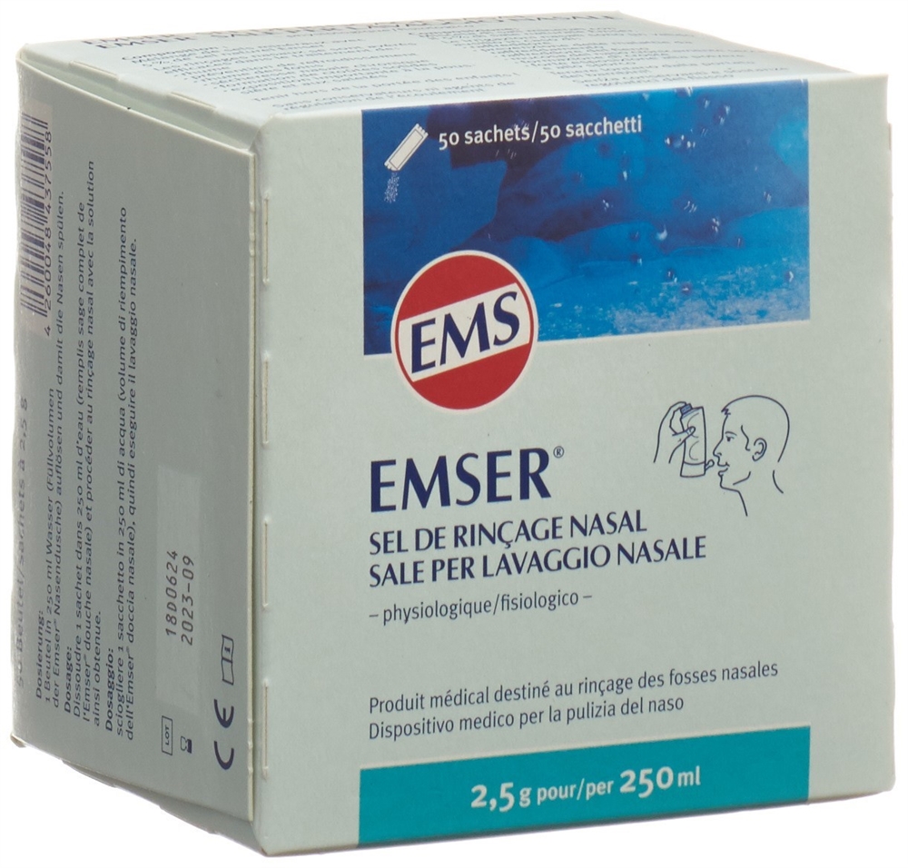 EMSER Nasenspülsalz<br>50 × 2.5 g, Beutel, Pulver zur Herstellung von Nasentropfen, Lösung