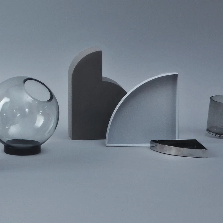 AYTM - Unity Tablett, Halbkreis / small, silber