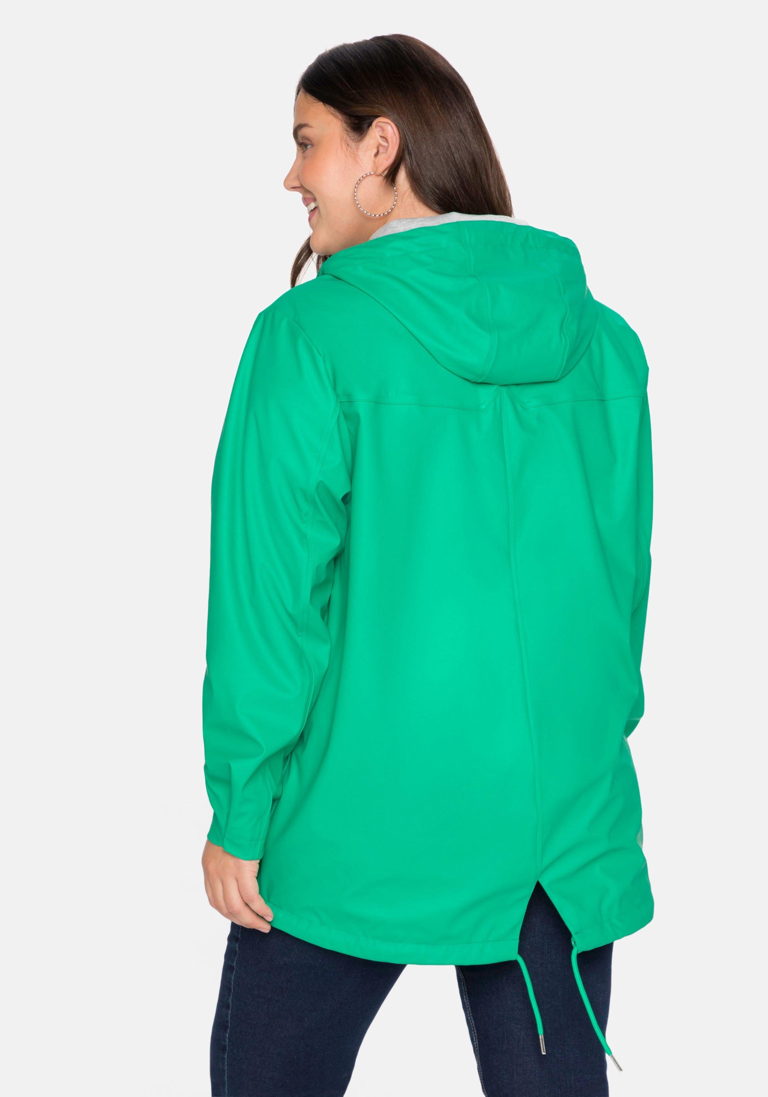 Regenjacke mit Jerseyfutter, hinten länger als vorn