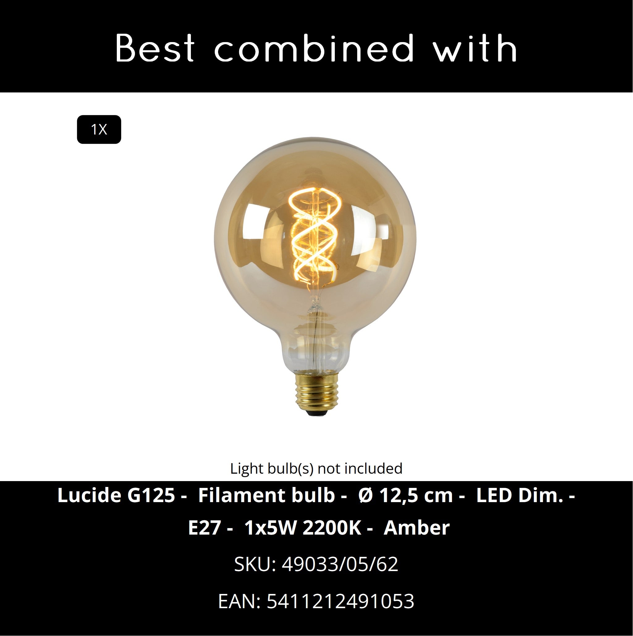 Lucide WOLFRAM Hanglamp - Mat Goud | Messing