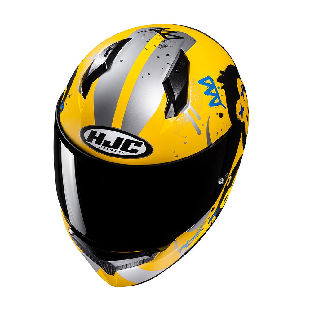 HJC - Casque C10 Geti MC3SF / Jaune / Argent / Noir / Mat