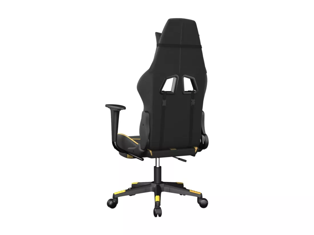 Chaise de jeu avec repose-pied Noir et doré Similicuir