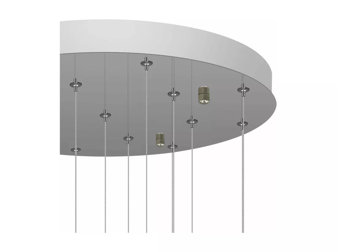 NETTLIFE Suspension Verre Ambre Moderne Diam.41cm G9 Escalier Hauteur Réglable Lustre 15 Ampoules Cuisine Couloir Lampe pour Salon