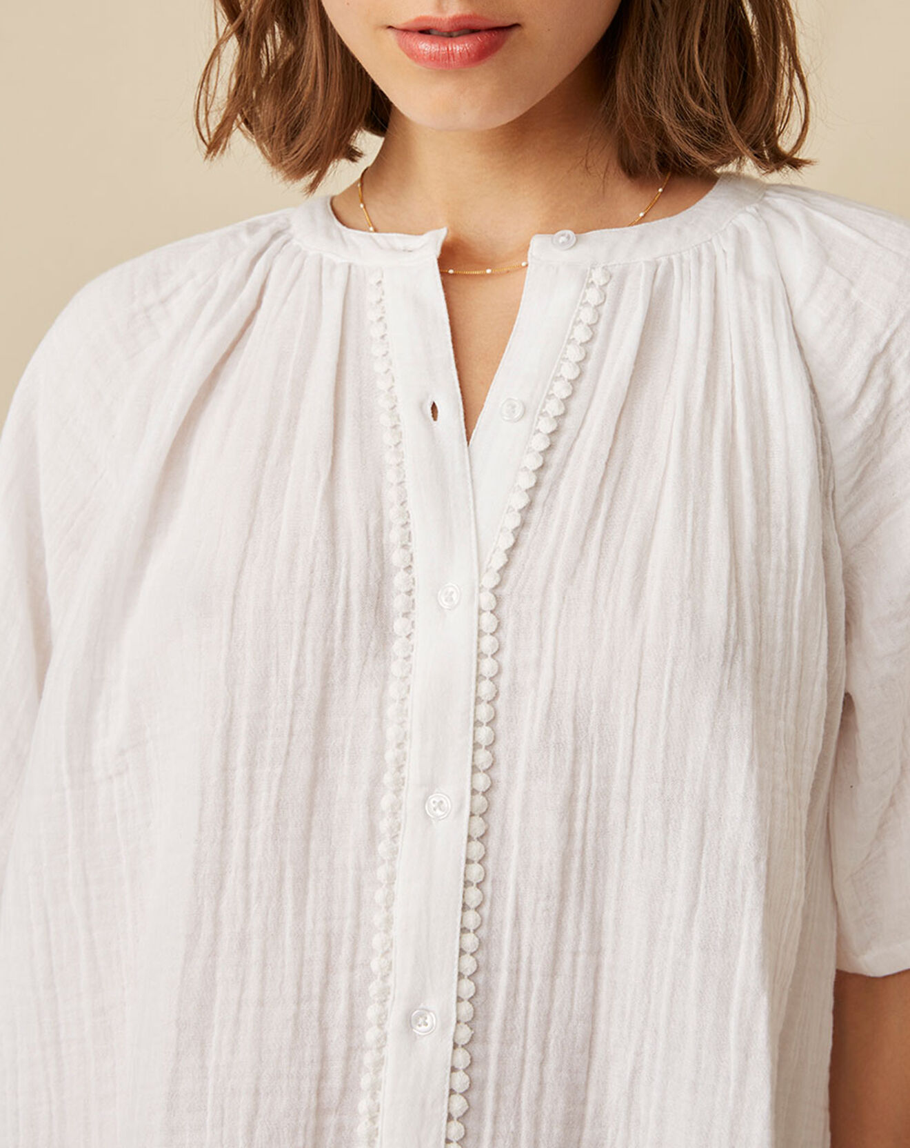 Harris Wilson Blouse en Gaze de Coton Emelia blanche