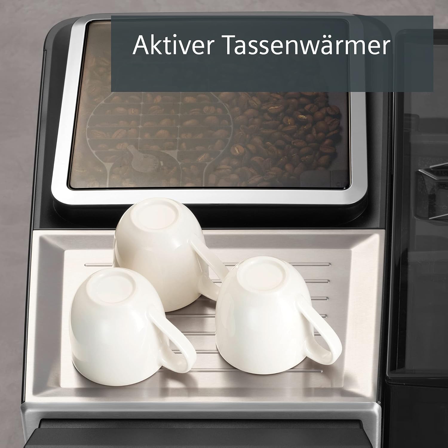 Siemens, machine à café automatique EQ900 TQ903D03, contrôle par l'application, écran tactile, mode barista, AromaBoost, réduction du bruit, broyeur premium, nettoyage à la vapeur, 1 500 W, inox